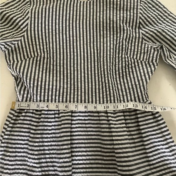 Ces femme roolee dress seersucker striped size small midi dress - Picture 5 of 7